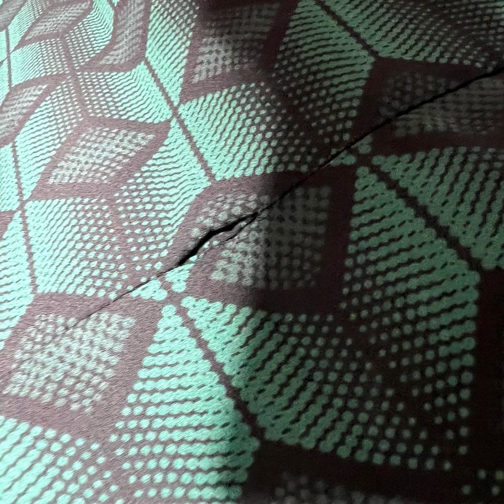 Olivaceous Green Geometric Pattern Shift Dress Si… - image 8